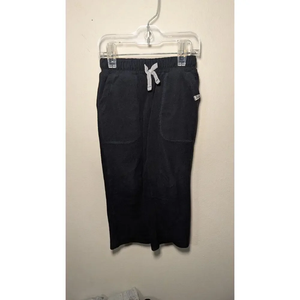 Boys Size 3T Outfit - Carter's Red Santa T-shirt + Black Fleece Pants